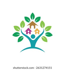 Minimalist Family Embrace Logo in Circle Design