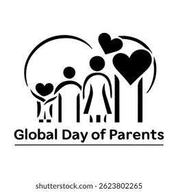 Minimalist Family Silhouette Artwork for Parents Day