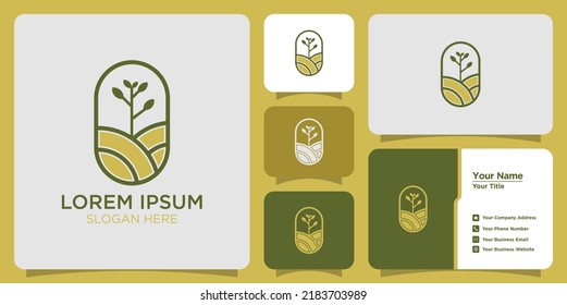minimalist farm logo and branding card