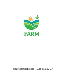 logotipo de granja o logotipo de granja plana