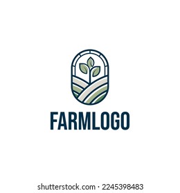 logotipo de granja minimalista con forma redondeada
