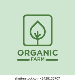 minimalist farm logo of tree vector
