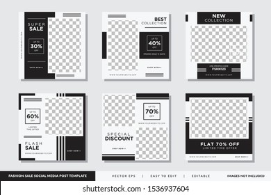 Minimalist Fashion Sale social media post design template Premium Vector