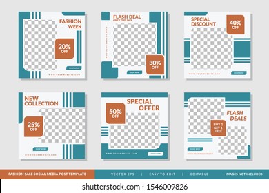 Minimalist Fashion Sale social media post Rounded design template Premium Vector