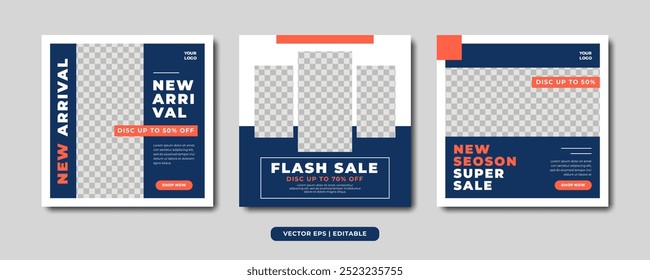 Minimalist fashion sale social media post template