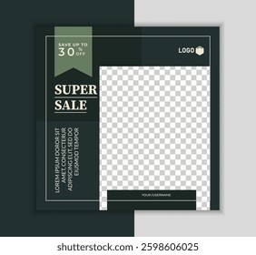  Minimalist Fashion Sale Social Media Template Editable Design.