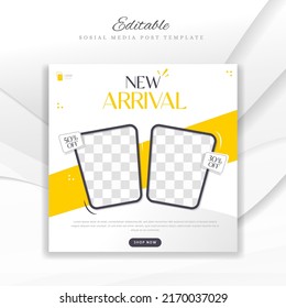 minimalist fashion sale sosial media post template vector