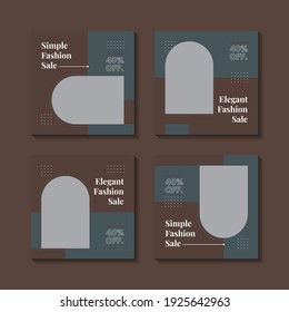 Minimalist fashion social media post template collection