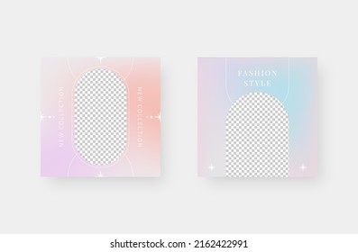 Minimalist fashion social media post. Trendy editable social media post template. Vector illustration.