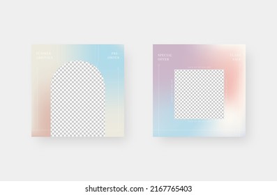 Minimalist fashion social media post. Trendy editable social media post template. Vector illustration.