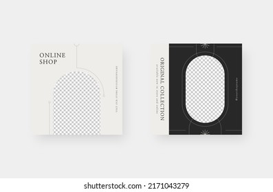 Minimalist fashion social media post. Trendy editable social media post template. Vector illustration.