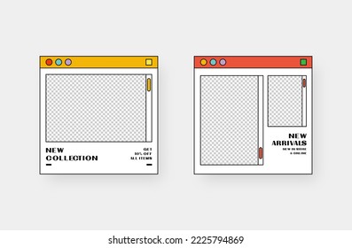 Minimalist fashion social media post. Trendy editable social media post template. Vector illustration.