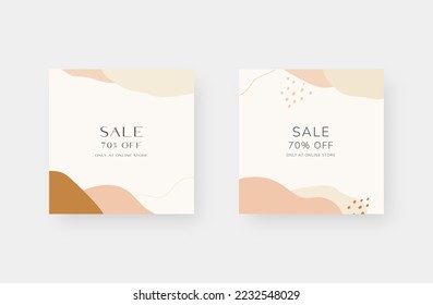 Minimalist fashion social media post. Trendy editable social media post template. Vector illustration.