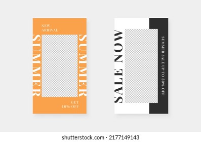Minimalist fashion social media stories. Trendy editable social media stories template. Vector illustration.