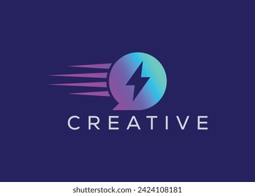 Minimalist Fast chat logo design vector template. Creative modern quick chat logo