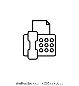 Icono de fax minimalista que muestra la comunicación y la conectividad