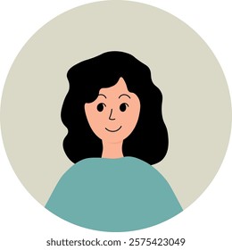 Minimalist Female Character Portrait in Soft Colors