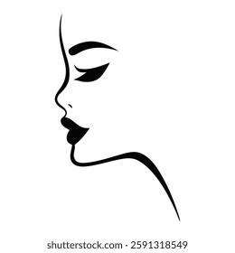 "Minimalist Female Face Line Art – Elegant Beauty Illustration for Logo  Branding"