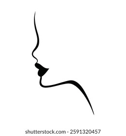 "Minimalist Female Face Line Art – Elegant Beauty Illustration for Logo Branding"