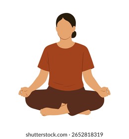 Minimalist Female Yoga Pose Flat Illustration