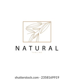 Minimalist Feminine Botanical Flower Beauty Line Plant Logo, Design Vector illustration