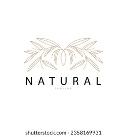 Minimalist Feminine Botanical Flower Beauty Line Plant Logo, Design Vector illustration