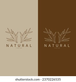 Minimalist Feminine Botanical Flower Beauty Line Plant Logo, Design Vector illustration