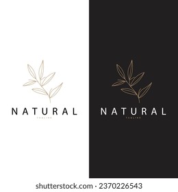 Minimalist Feminine Botanical Flower Beauty Line Plant Logo, Design Vector illustration