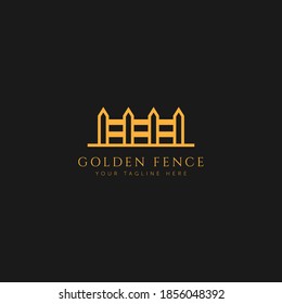 ilustración de diseño de vectores con logotipo de valla minimalista, logotipo de arte de línea premium