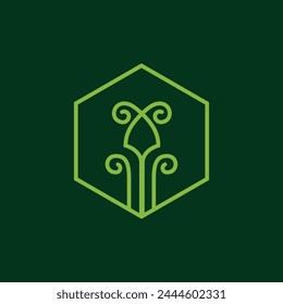 Minimalist Fern Nature Logo Template