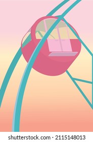 minimalist ferris wheel illustration in the afternoon