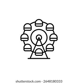 Ícone De Contorno De Roda Gigante Minimalista Para Projeto De Atração De Parque Temático