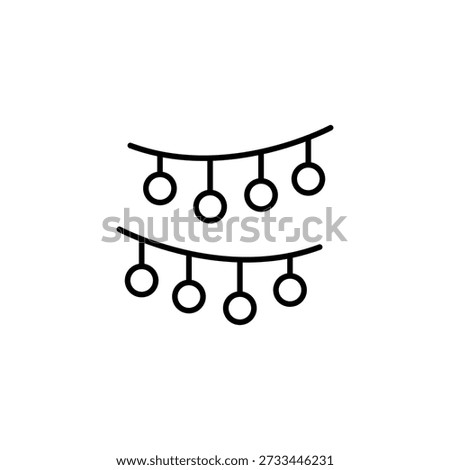 Minimalist Festive String Lights Icon Design For Holiday Celebrations And