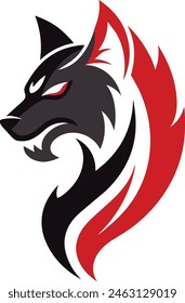Minimalist Fierce hyena logo vector illustration.