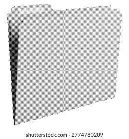 minimalist file folder with multiple tabs vector illustration for office organization and document management with retro halftone texture