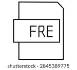 Minimalist file format document icon labeled with fre text document extension