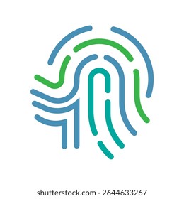 Minimalist fingerprint icon for biometric security design