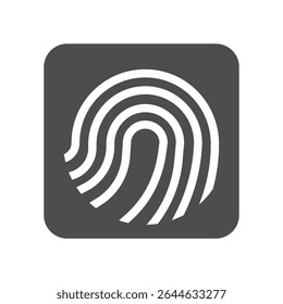Minimalist fingerprint icon for biometric security design