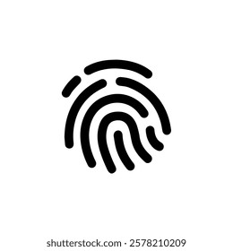 Minimalist Fingerprint Icon in Black vector