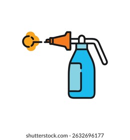 Minimalist fire extinguisher icon with cloud on White Background