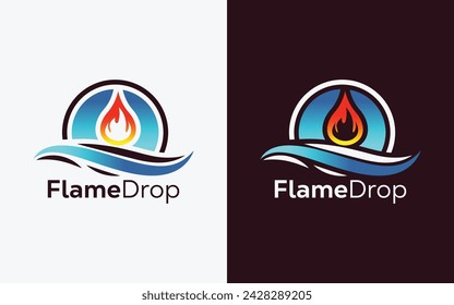 Minimalist Fire Flame drop logo design vector template. Modern colorful Fire Flame drop vector. water Crest, ingle logo