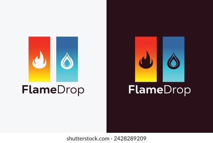 Minimalist Fire Flame drop logo design vector template. Modern colorful Fire Flame drop vector. water Crest, ingle logo