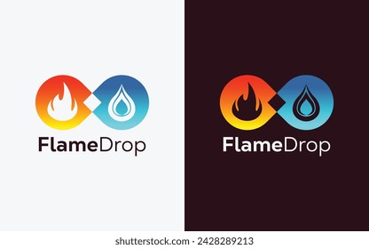 Minimalist Fire Flame drop logo design vector template. Modern colorful Fire Flame drop vector. water Crest, ingle logo