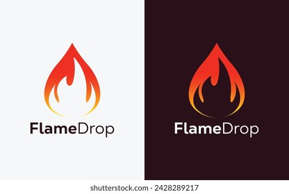 Minimalist Fire Flame drop logo design vector template. Modern colorful Fire Flame drop vector. water Crest, ingle logo