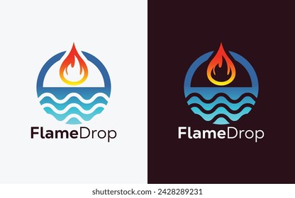 Minimalist Fire Flame drop logo design vector template. Modern colorful Fire Flame drop vector. water Crest, ingle logo