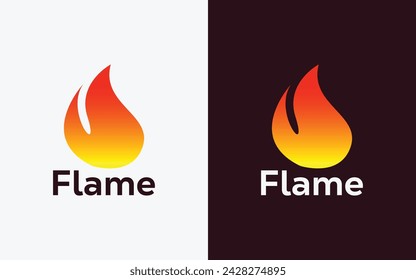 Minimalist Fire Flame logo design vector template. Modern colorful Fire Flame vector. Crest, ingle logo.