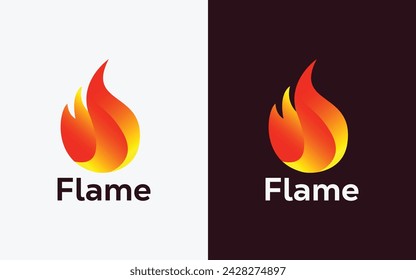 Minimalist Fire Flame logo design vector template. Modern colorful Fire Flame vector. Crest, ingle logo.