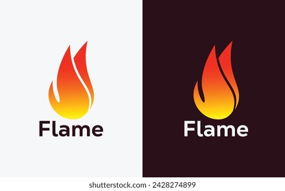 Minimalist Fire Flame logo design vector template. Modern colorful Fire Flame vector. Crest, ingle logo.