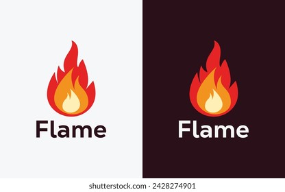 Minimalist Fire Flame logo design vector template. Modern colorful Fire Flame vector. Crest, ingle logo.