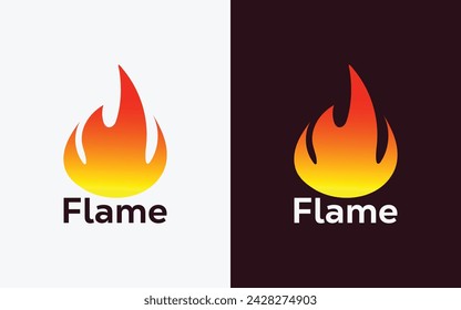 Minimalist Fire Flame logo design vector template. Modern colorful Fire Flame vector. Crest, ingle logo.